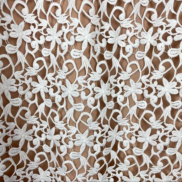 Dress the Population White Lace Crochet Shift Dress Bell Sleeves - Picture 10 of 14